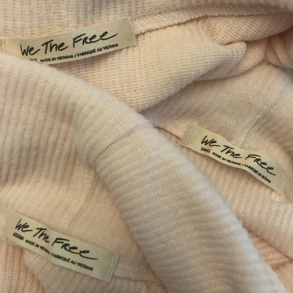 Free People Shell Pink Snowbunny Long Sleeve Top